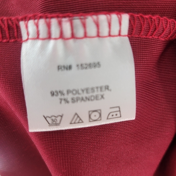 Koko + Mason Women's Burgundy Velvet High Neck Balloon Sleeve Top Blouse Size L - Picture 5 of 5